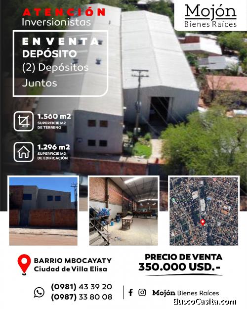 EN VENTA DOS (2) DEPÓSITOS JUNTOS EN EL BARRIO MBOCAYATY DE LA CIUDAD DE VILLA ELISA.-