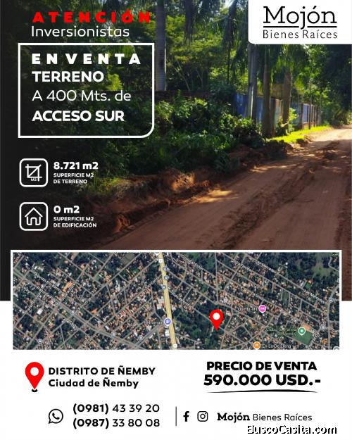 EN VENTA IMPORTANTE TERRENO EN EL DISTRITO DE ÑEMBY.-