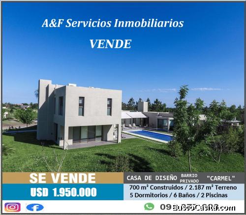 Se vende hermosa casa en Barrio privado de Canelones