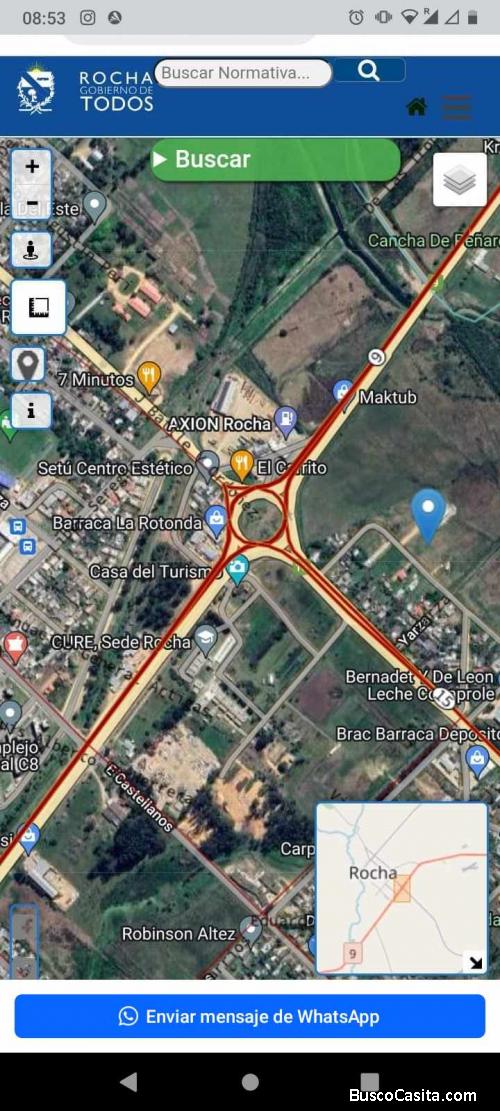 Vendo Terreno en Rocha, a una cuadra de la Ruta 15 (a la Pedrera)