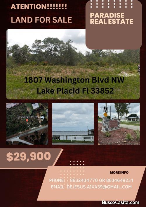Terreno para a venta en la Florida Central  0% interes Financiamiento por dueno