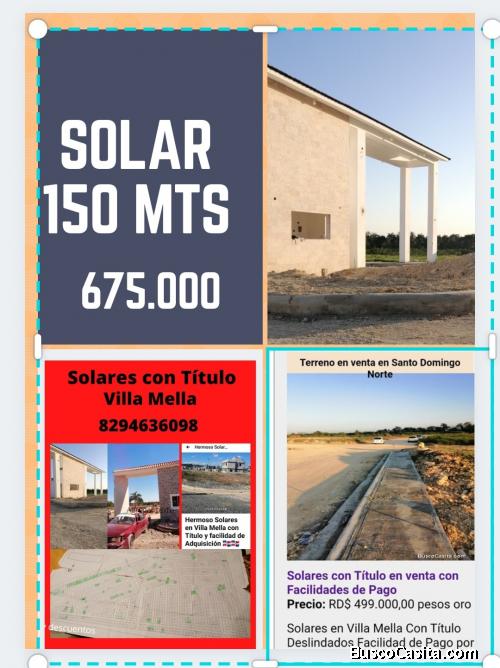 Solares con Título en venta con Facilidades de Pago 