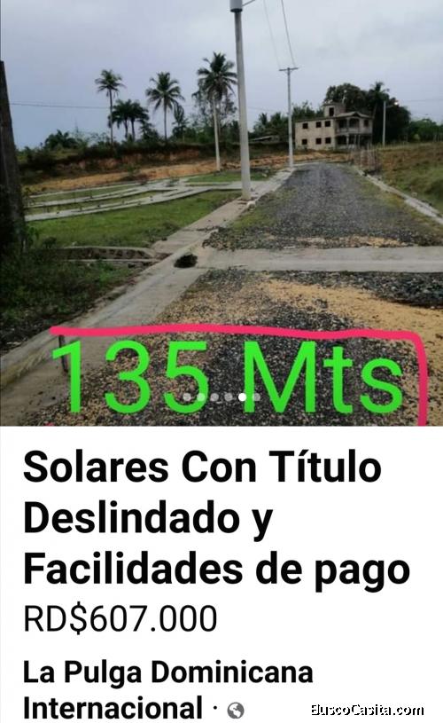 Solares con Título en venta con Facilidades de Pago 