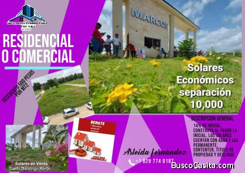 DESCUENTO EN SOLARES RESIDENCIAL O COMERCIAL