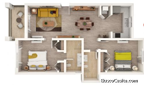 Apartamento en venta de 2 habitaciones en el centro de Bávaro-Punta Cana WPA97 C
