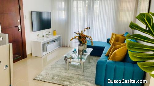 Apartamento Amueblado 3 Habitaciones Res. c/Piscina Santiago AWPA02