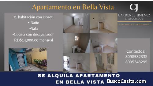 Se alquila apartamento en el sector de Bella Vista, Santo Domingo, Distrito Nacional.