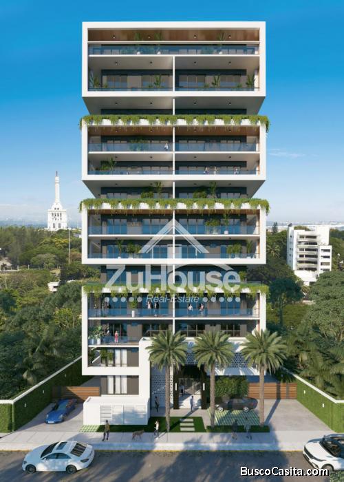 Apartamentos con cocina equipada en torre en planos en Santiago ZA05 C