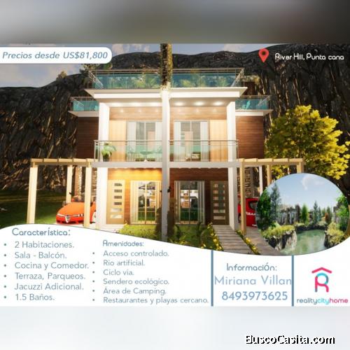 Mini Villas proyecto único con río artificial. Reserva US$1000  pocas disponibilidades