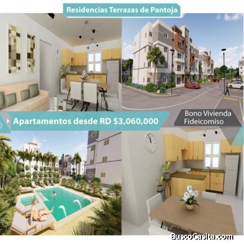 Apartamento  con terraza y  Piscina en Santo Domingo Oeste