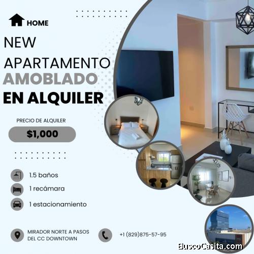 Nuevo y bello apartamento amoblado para alquilar en Mirador  Norte