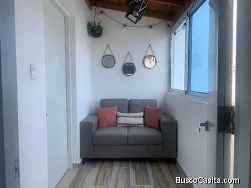 Apartamento Amueblado En Renta, En Los Alamos, Santiago