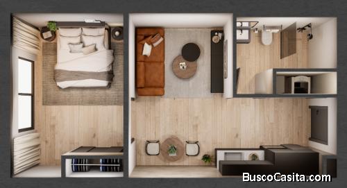 PROYECTOS DE DEPARTAMENTOS  1 Hab  4to Piso  1 y 2 Habitaciones  En República Dominicana, Santo Domi