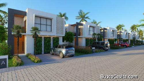 DUMAS LUX  EN PLANO Villas y townhouses  2 y 3 Piezas de 2 pisos   1 Baño 1 parking en Punta Cana Re