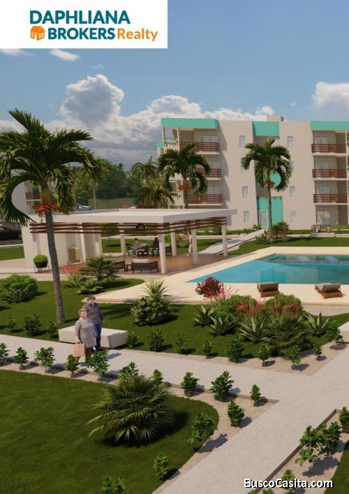 EN VENTA RESIDENCIALES 1, 2 Dormitorios  Habitaciones   1 parqueo  EN BAVARO PUNTA CANA 308