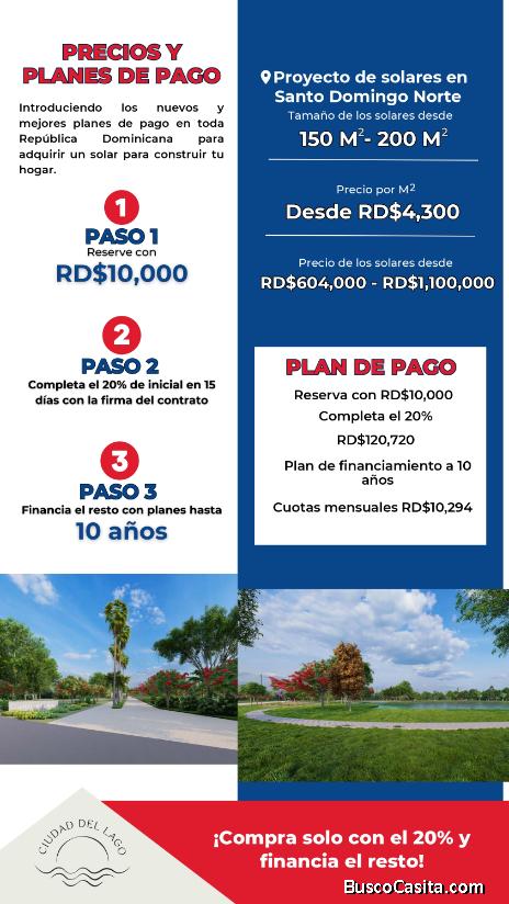 EN VENTA NUEVO PROYECTO DE TERRENOS EN SANTO DOMINGO NORTE