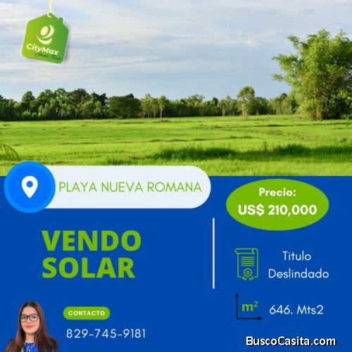 En Venta Terreno De 646mtz En Playa Nueva Romana; Idi: 138539