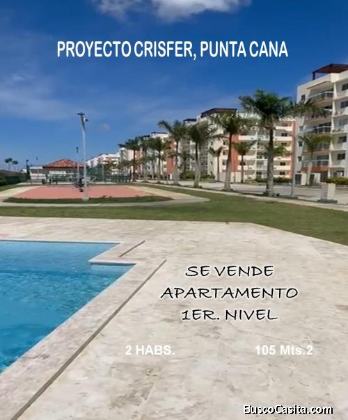 VENDO APTO NUEVO 2 HABITACIONES DENTRO DEL PROYECTO EXCLUSIVO  CRISFER, PUNTA CANA