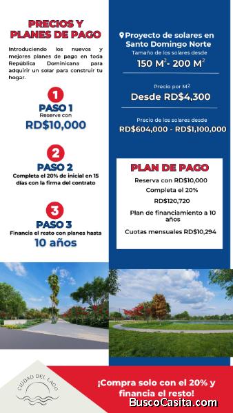 CIUDAD DEL LAGO Solar EN SANTO DOMINGO NORTE 