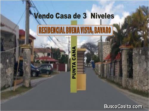 OPORTUNIDAD UNICA, CASA 3 NIVELES AMUEBLADA,  EN BUENA VISTA BAVARO