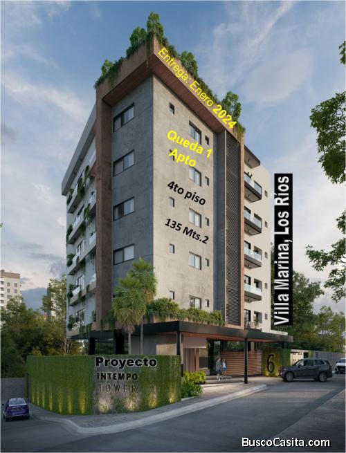  Vendo Apto en Construcción TORRE INTEMPO, con 3 habs. , 135 Mt.2 en Villa Marina, Los Rios