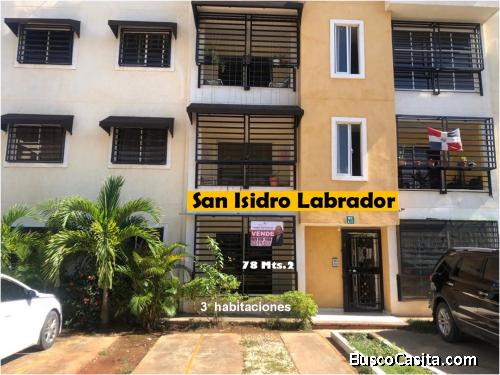 Vendo muy buen Apto en el Res. San Isidro Labrador, 3 habs. 1er. Nivel, 78 Mts., con las Siguientes 