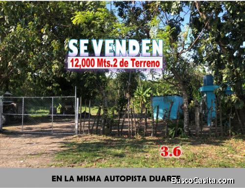 Vendo 12,000 Mts.2 de Terreno en la MISMA AUTOPISTA DUARTE, Km 18, OPORTUNIDAD
