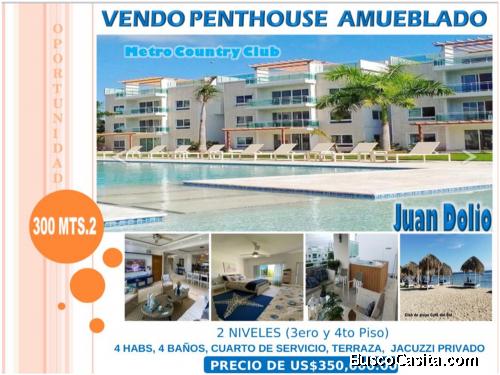 ATENCION JUAN DOLIO: PENTHOUSE de 300 MTS.2 en Metro Country Club, 4 HABS