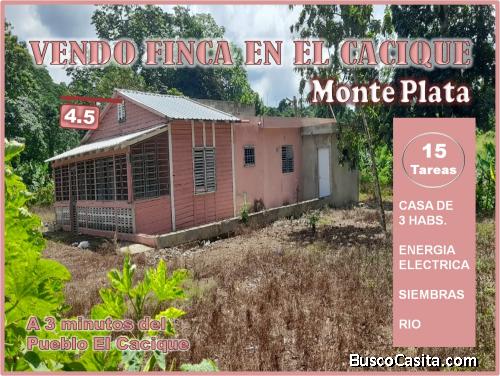 Vendo Finca de 15 Tareas cerca de la CARRETERA en El Cacique de Monte Plata