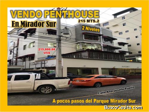 VENDO PENTHOUSE DE 2 NIVELES, 215 MTS.2,  REMODELADO EN MIRADOR SUR, OPORTUNIDAD