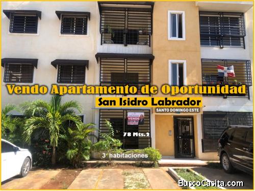 Vendo muy buen Apto en el Res. San Isidro Labrador, 3 habs. 1er. Nivel, 78 Mts.