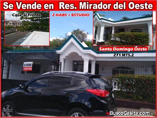VENDO CASA EN EL MIRADOR DEL OESTE. 271 Mts.2, 2 HABS. + APTO ESTUDIO