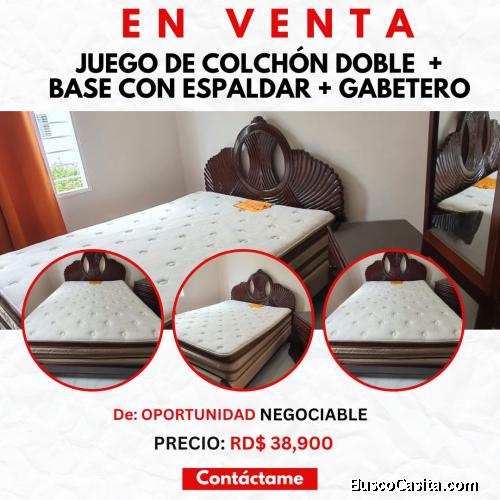 Juego de colchón con Base con espaldar completo 