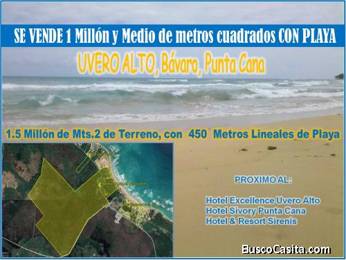 VENDO UN MILLON Y MEDIO DE METROS CUADRADOS CON PLAYA EN UVERO ALTO, CON LA MEJOR UBICACION