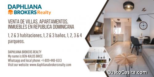 Nuevo Proyecto inmobiliario  Apartamento 1, 2, 3 Dorms  1 Bath 1 parking   Ensanche Quisqueya Daphli
