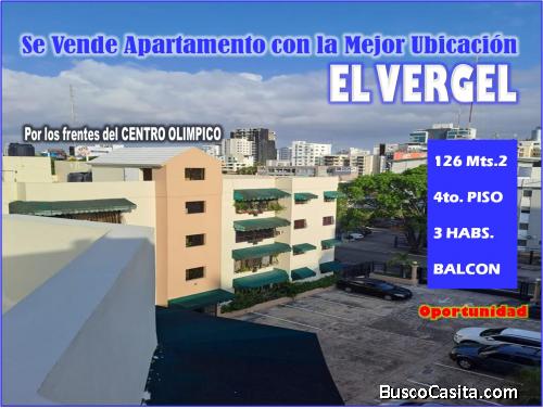 Vendo Apto EN EL VERGEL, 3 HABS., 126 Mts.2, 4to Piso, A MEDIA CUADRA DE LA 27 DE FEBRERO