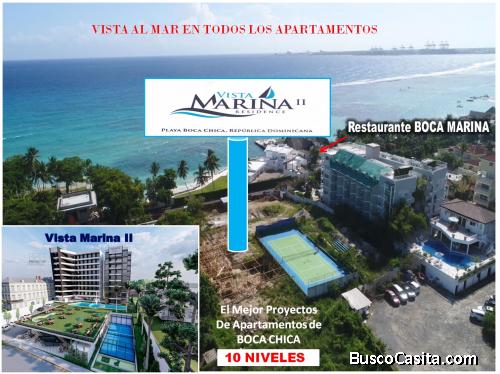 PROYECTO DE APTOS, 10 NIVELES EN BOCA CHICA, VISTA AL MAR EN TODOS LOS APTOS, CON LA MEJOR UBICACION
