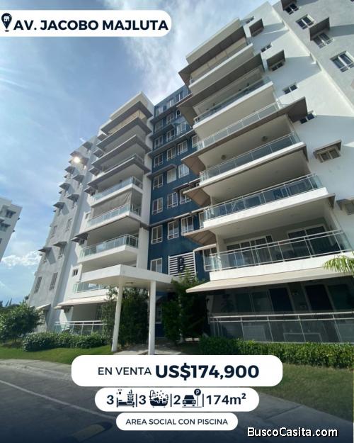 ‼️US$174,900‼️ Vendo hermoso apartamento en Ciudad Modelo, Avenida Jacobo Majluta,  Hermoso apartame