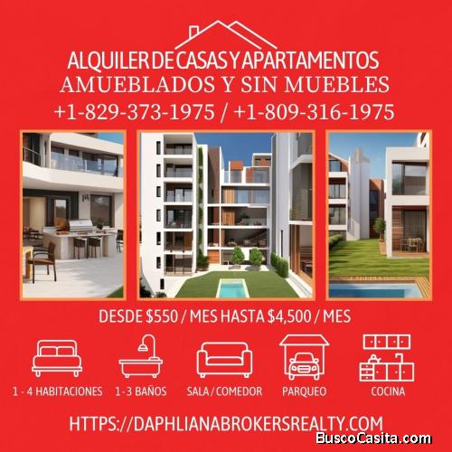 Alquiler de 1, 2 habitaciones en Punta Cana