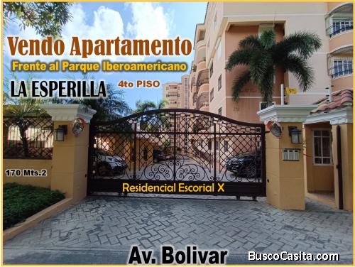 Vendo Apto en la Esperilla, RES. ESCORIAL X, AV. BOLIVAR, 170 Mts.2, 2 HABS.,  frente al Parque Iber