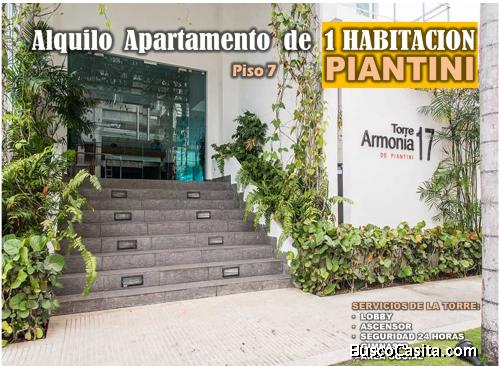 ALQUILO APTO de 1 HAB, 7MO. NIVEL, BALCON, TORRE ARMONIA 17 del ENS. PIANTINI