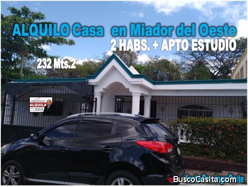 LQUILO CASA EN EL RES. MIRADOR DEL OESTE,  2 HABS. + APTO ESTUDIO, 271 Mts.2
