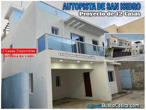 VENDO 2 CASAS EN LA AUTOPISTA DE SAN ISIDRO, en Proyecto de 12, PROX. al OLE