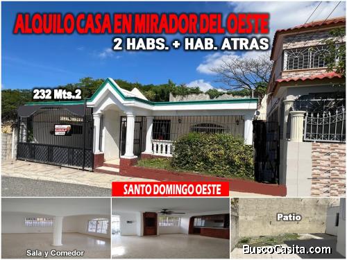 ALQUILO CASA EN EL RES. MIRADOR DEL OESTE. 271 Mts.2, 2 HABS. + APTO ESTUDIO