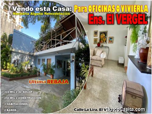 VENDO CASA PARA OFICINAS O VIVIRLA EN EL VERGEL, ULTIMA REBAJA