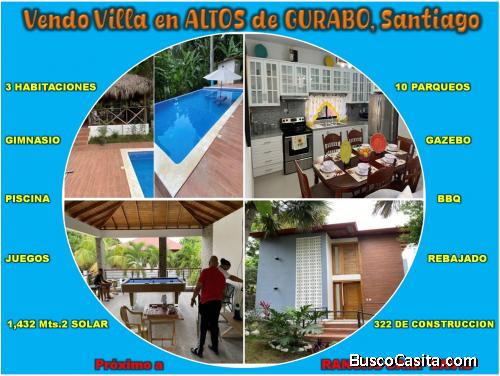 Vendo VILLA TURISTICA para NEGOCIO o VERANEO FAMILIAR en ALTOS DE GURABO