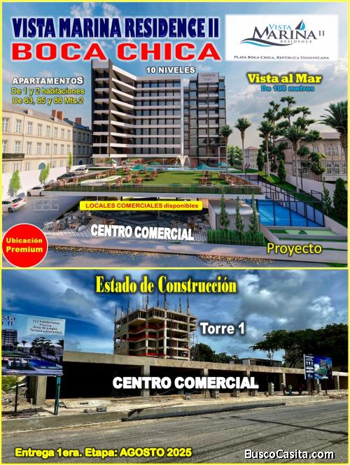 PROYECTO APTOS FRENTE AL MAR en BOCA CHICA, a Pasos de los Principales Restaurantes del Area y con f