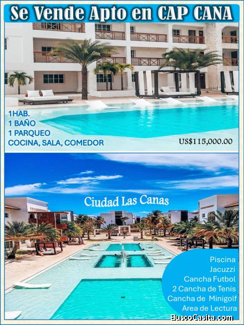 Vendo Apto Amueblado 1 habitación en CIUDAD LAS CANAS, Cap Cana