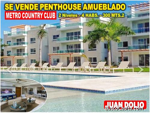VENDO PENTHOUSE Metro Country Club, JUAN DOLIO, de 300 MTS.2, 4 HABS., REBAJADO