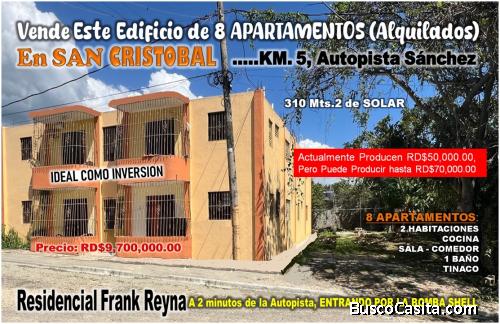 INVIERTA EN  EDIFICIO DE 2 NIV. EN EL KM. 5, A 2 MINUTOS DE AUT SANCHEZ,  SAN CRISTOBAL, URB. FRANK 